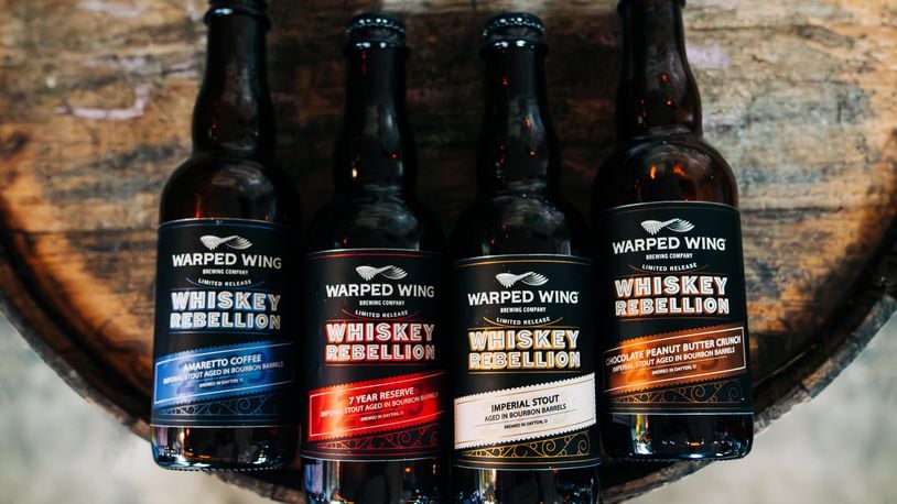 Warped Wing Brewing Company is celebrating the release of its annual Whiskey Rebellion Stout aged in Bourbon Barrels on Saturday, Dec. 2 with festivities kicking off at 11 a.m. in its Dayton taproom. CONTRIBUTED PHOTO