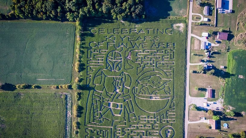 This year, to celebrate their 10th anniversary, the Amazing Fall Fun Corn Maze and Pumpkin Patch, located in Waterloo, Indiana, created a Star Wars-themed 20-acre corn maze.