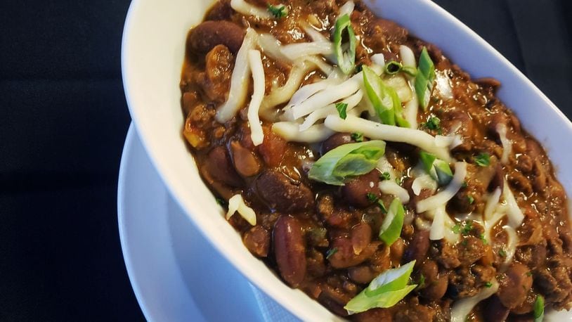 The Bison and Boar Chili Dinner is one of the entrees offered on the restaurant's new comfort food menu. The chili includes slow cooked bison and boar with a rich medley of beans, spices and vegetables. Served with a side of scratch made cheddar cornbread. CONTRIBUTED