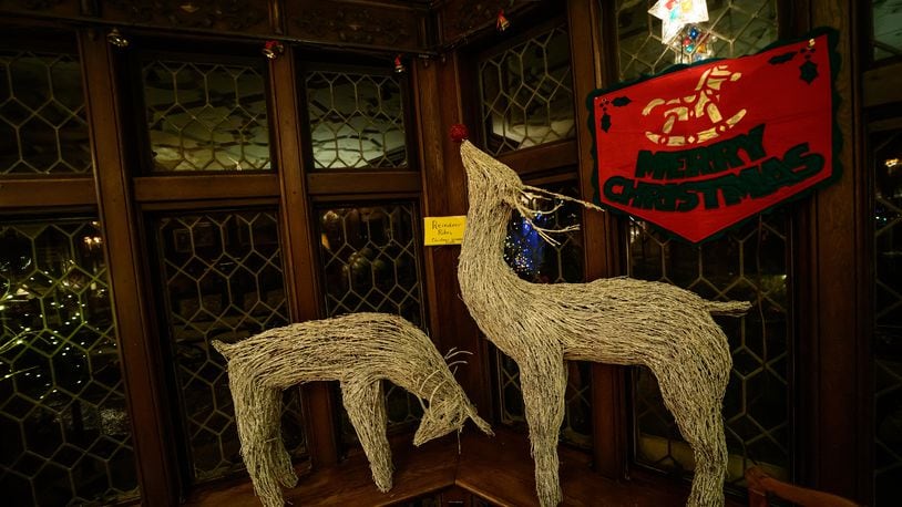 The Rike's reindeer on display inside Bough Bend's library in Oakwood during the Oakwood Historical Society's Second Annual Holiday Home Tour on December 7, 2019. TOM GILLIAM / CONTRIBUTING PHOTOGRAPHER