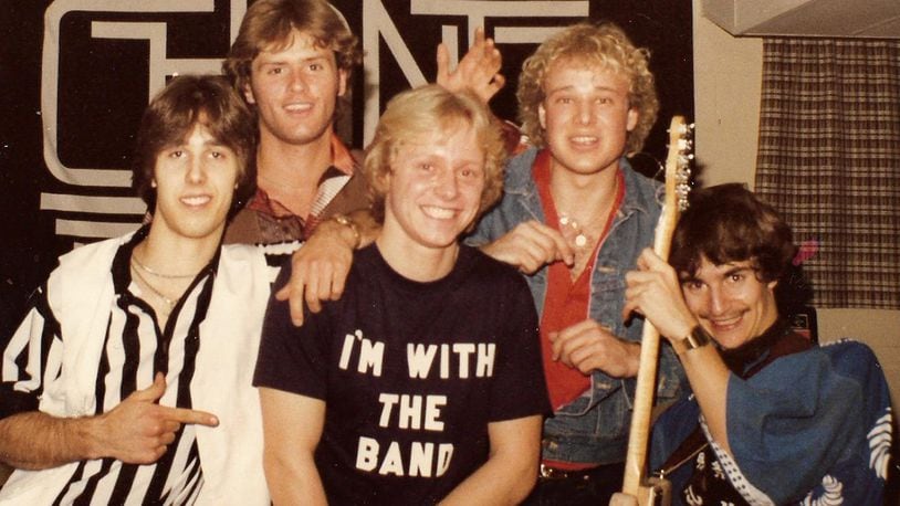 The members of Elias' college band Chantz are, left to right, Jack Paskell (guitar), Kevin Haas (bass), Brian Roach (drums), Brian Elias (keys), Brett Perkinson (guitar). CONTRIBUTED