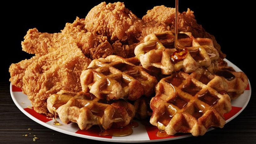 The limited time offer menu item, Kentucky Fried Chicken & Waffles, pairs KFC's Extra Crispy fried chicken with Belgian Liege-style waffles. CONTRIBUTED PHOTO