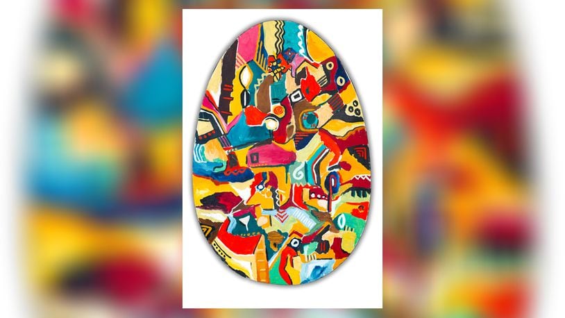"Egg," by Aka Pereyma, is an oil-on-canvas piece that will be part of the exhibit "The Artistic Life of Aka Pereyma" at the Dayton Art Institute. CONTRIBUTED