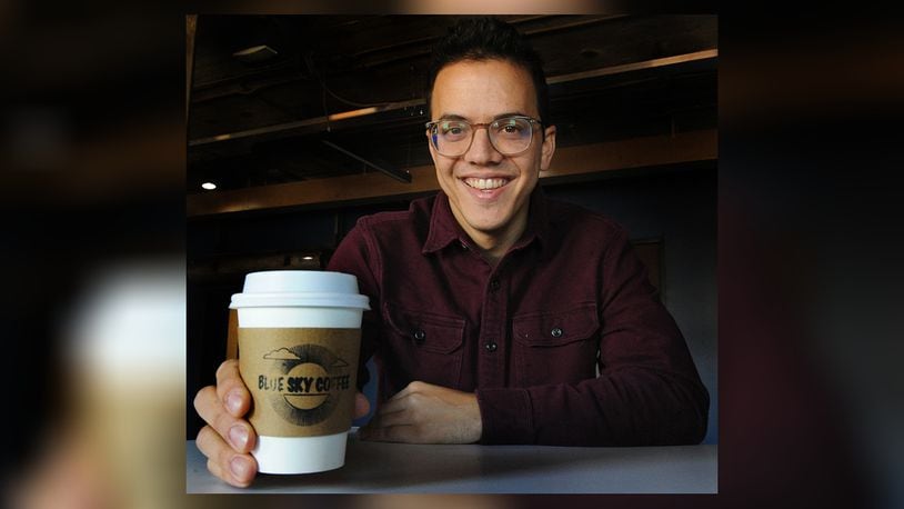 Matthew Stevenson is the owner of Blue Sky Coffee, a new coffee shop coming soon across the street from Wright State. MARSHALL GORBY\STAFF