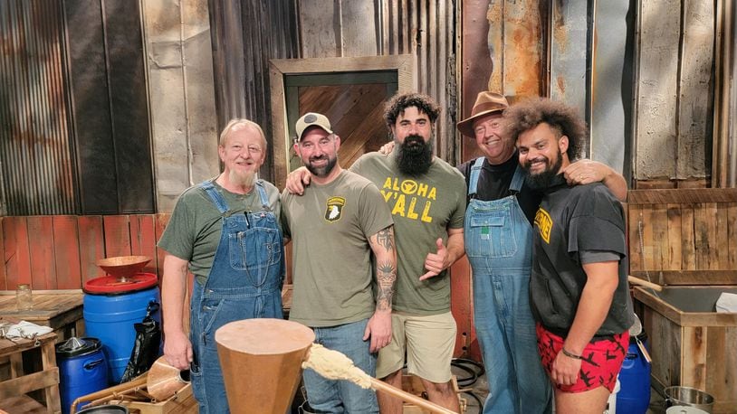 Springfield resident Matt Brown competed on season four of Discovery’s “Moonshiners: Master Distiller” and went head-to-head with fellow combat veterans. Pictured left to right: Eric "Digger" Manes, Matt Brown, Justin Rivera, Mark Ramsey and Joe Jackson. CONTRIBUTED PHOTO)