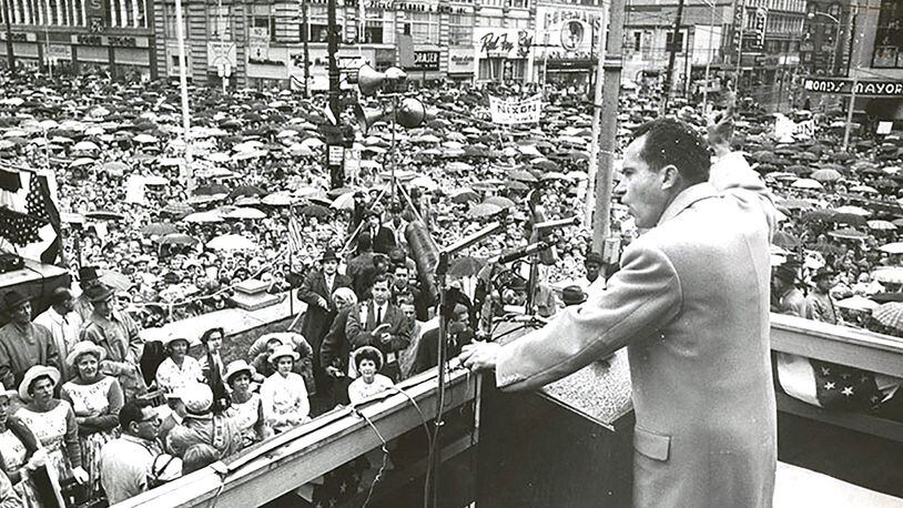 Vice President Richard M. Nixon spoke to 22,000 people in downtown Dayton from the steps of the Old Courthouse during his presidential campaign Oct. 26, 1960 DAYTON DAILY NEWS ARCHIVE
