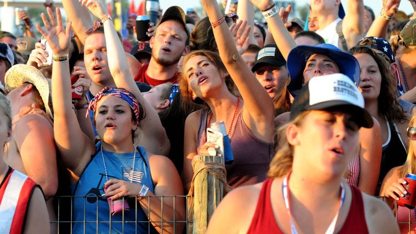 Country Music fans gather at Fort Loramie's Hickory Hills Lake for the opening day of Country Concert 17 on Thursday, July 6, 2017. This year's concert runs July 8-10. David A. Moodie, Contributing Photographer