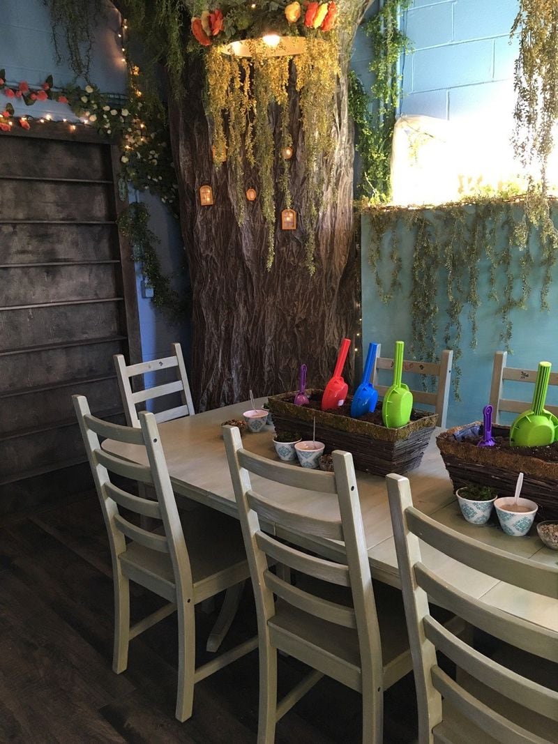 The Little Fairy Garden Shop in Yellow Springs has a party room available for miniature gardening workshops and birthday parties.  CONTRIBUTED