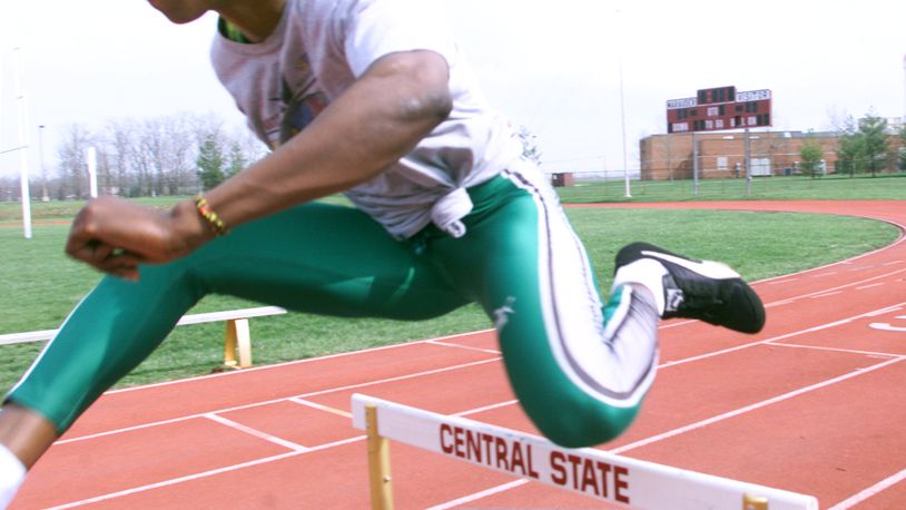 Vida Nsiah, who is from Ghana, runs the sprints and hurdles for the track team of Central State.