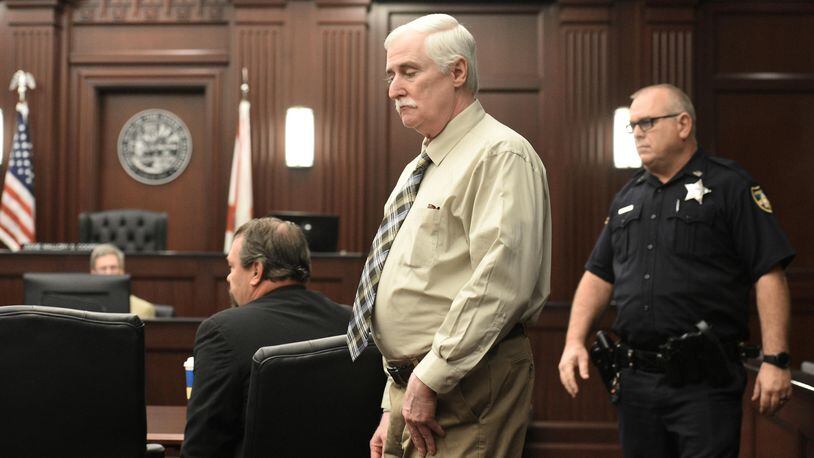 Defendant Donald Smith enters the courtroom for the start of the second day of his trial for the rape and murder of 8-year-old Cherish Perrywinkle, Tuesday, Feb.  13, 2018 in Jacksonville, Fla. He is accused of abducting, raping and killing the girl after he lured her away from her mother in June of 2013. (Bob Self/The Florida Times-Union via AP)