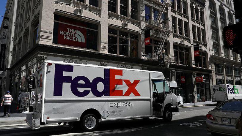A FedEx truck crashed on an Arkansas highway on Friday.