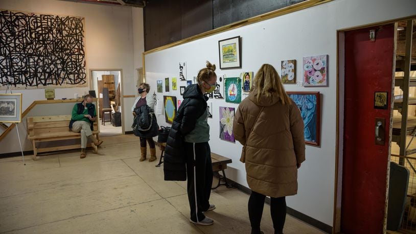 First Friday begins tonight, Nov. 5, at 5 p.m. The monthly event features free happenings across downtown Dayton, including art hops, a variety of entertainment options, art demonstrations, live music, food and shopping deals and more. (Pictured: Front Street Gallery) TOM GILLIAM / CONTRIBUTING PHOTOGRAPHER