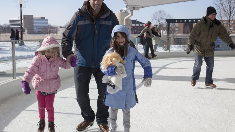 Open skating and beginners’ lessons are available for all ages at the Riverscape ice rink. CONTRIBUTED