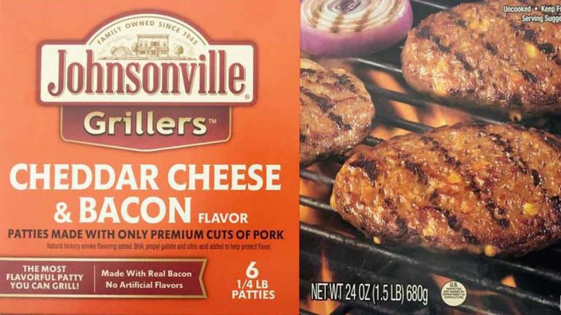 One of the packages of possibly contaminated pork patties from Johnsonville LLC. (fsis.usda.gov)