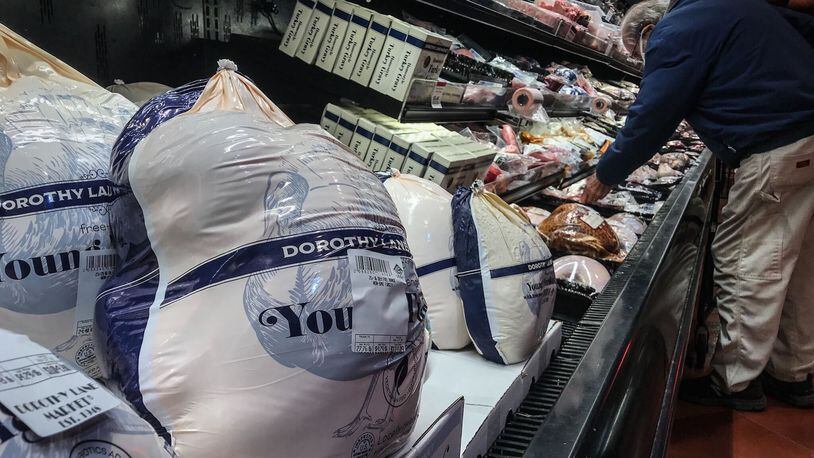 Dorothy Lane Market sells 1,200 to 1,300 turkeys during the Thanksgiving holiday. Dorothy Lane Market Meat Manager, Mike Chrisman said that if you would like a smaller turkey this year, you need to shop soon. “Fifty percent of my orders are for smaller turkeys,” Chrisman added. JIM NOELKER