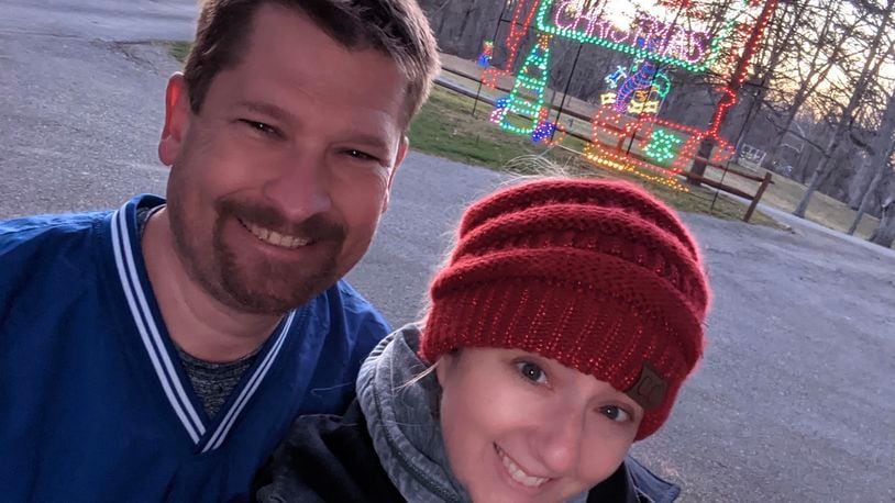 Amber and Lewis Willeford are the co-chairs of the Whispering Christmas holiday lights display in Eaton.