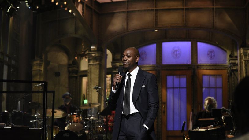 "Saturday Night Live" guest host Dave Chappelle during the monologue on November 6, 2020. (Will Heath/NBC/TNS)