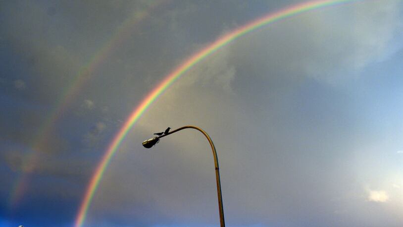 File image of a double rainbow.