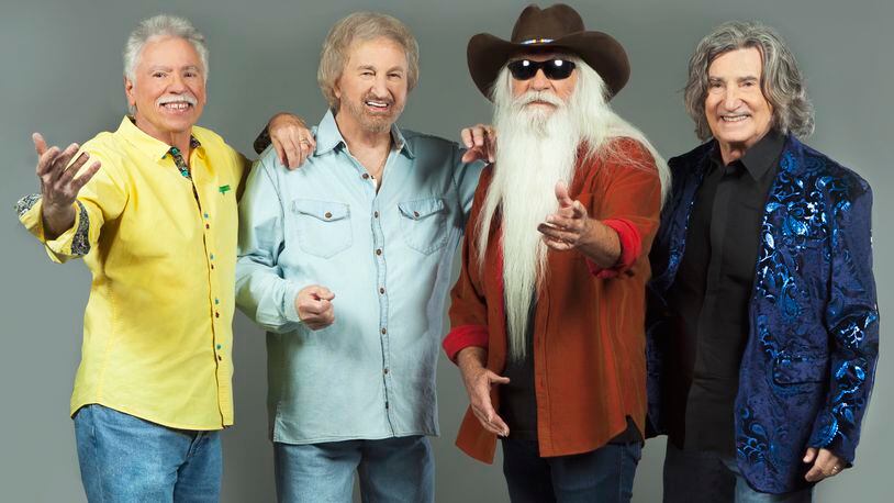 The Oak Ridge Boys, (left to right) Joe Bonsall, Duane Allen, William Lee Golden and Richard Sterban, brings its Front Porch Singin’ Tour 2022 to the Masonic Center in Dayton on Friday, March 11.