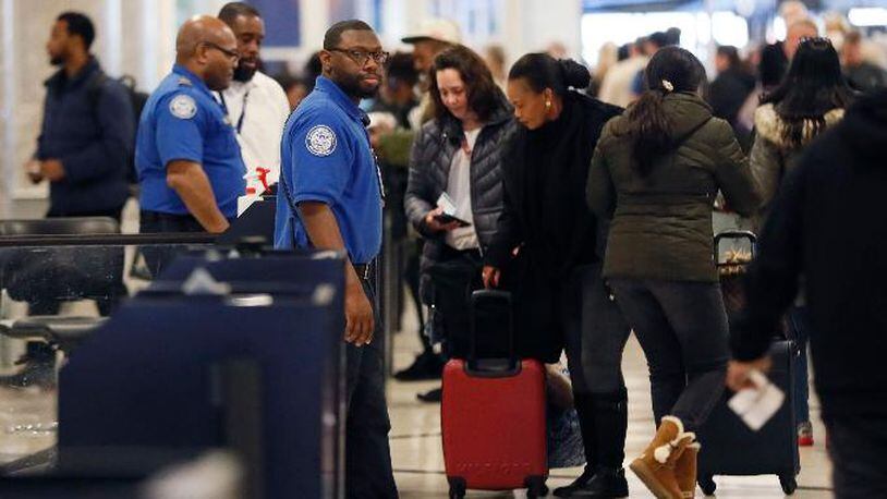 TSA employees continued to work the security lines at Atlanta’s Hartsfield-Jackson Atlanta International Airport as the federal shutdown continued.
