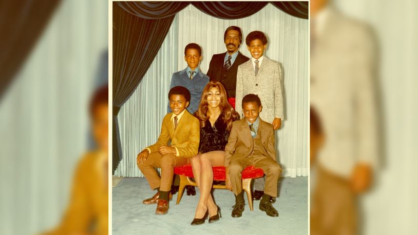 CIRCA 1972: Ike & Tina Turner pose for a portrait with their son and step-sons in circa 1972. Clockwise from bottom left: Michael Turner (Son of Ike & Lorraine Taylor), Ike Turner, Jr. (Son of Ike & Lorraine Taylor), Ike Turner, Craig Hill (Son of Tina & Raymond Hill), Ronnie Turner (Son of Ike & Tina). (Photo by Michael Ochs Archives/Getty Images)