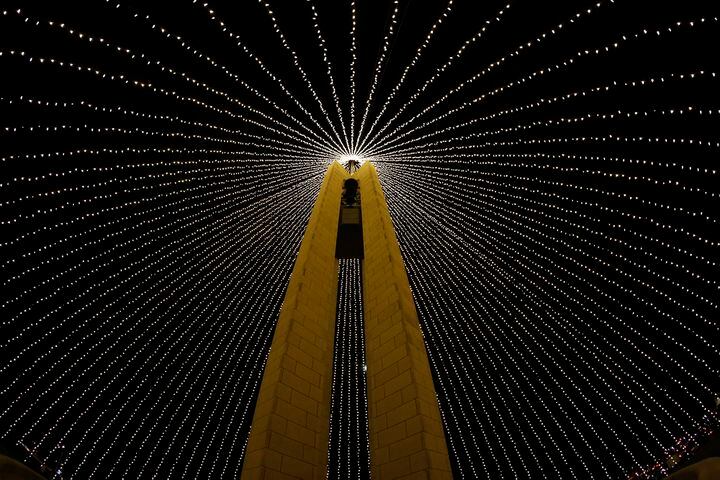 See the glow of the Carillon Holiday Tree Tower