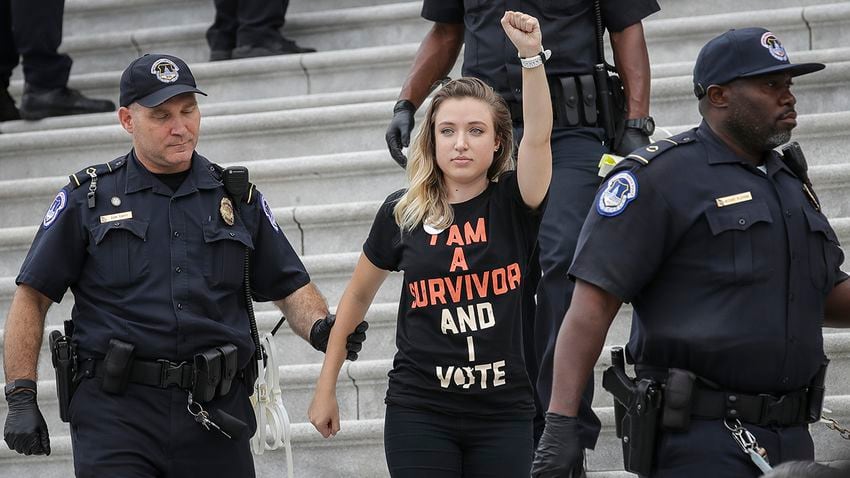 Photos: Protesters gather at Capitol ahead of Kavanaugh vote