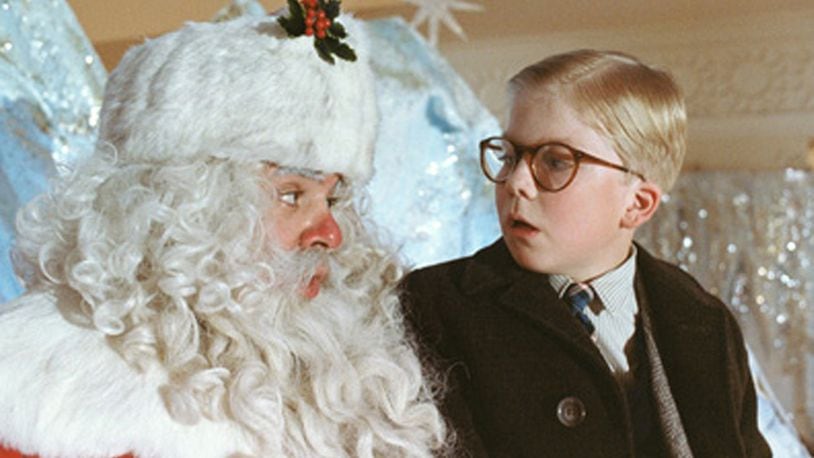 Ralphie visits with Santa in “A Christmas Story.” Contributed