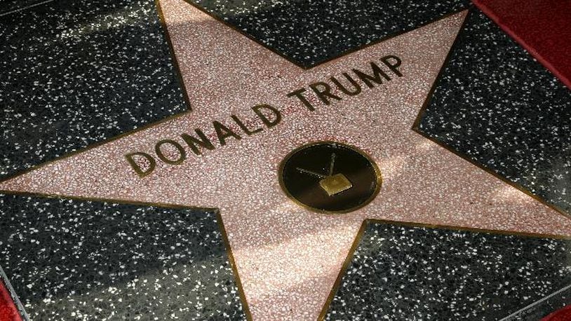 A file photo of President Donald Trump's star on the Hollywood Walk of Fame. (Photo by Vince Bucci/Getty Images)