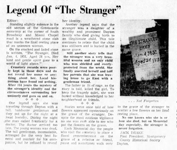 PHOTOS: THE STRANGER, a 170-year-old mystery, is buried at Old Greencastle Cemetery