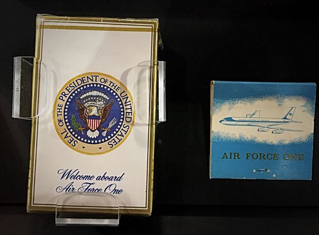 Memorabilia from Air Force One at the National Museum of the US Air Force
