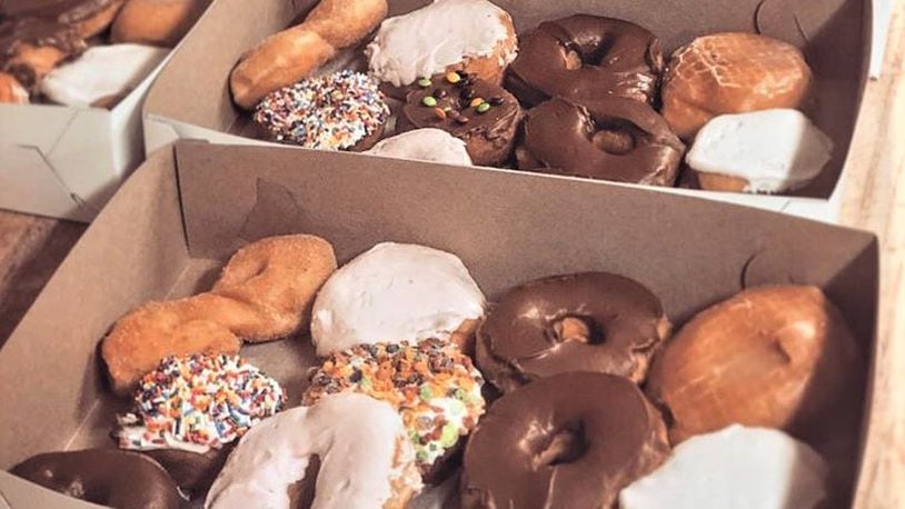 A variety dozen doughnuts from The Donut Haus in Springboro, which, along with sister doughnut shop Bear Creek Donuts in Miamisburg, will resume serving doughnuts in a special pre-pay, no-contact pickup event on Saturday, April 11.