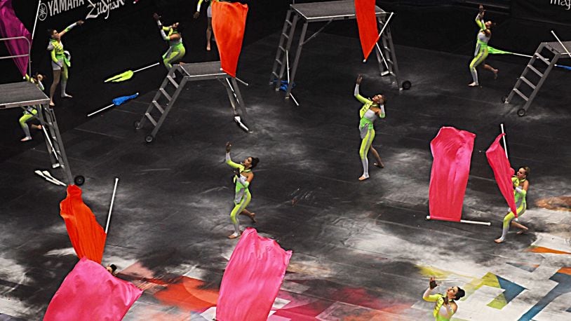 Students from Miamisburg High School perform during the Winter Guard International World Championships at UD Arena in 2017. MARSHALL GORBY/STAFF
