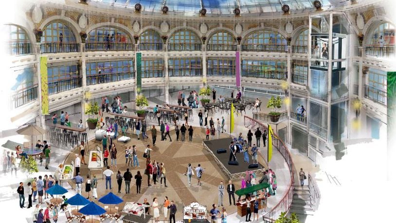 A rendering of what the Dayton Arcade will look like after proposed renovations.