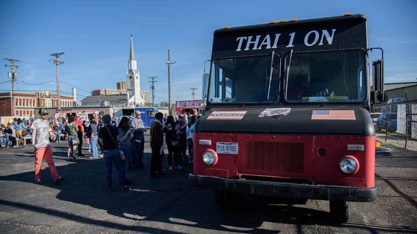 The Yellow Cab hosted its second food truck rally of the season on Friday, April 20, 2018. The food trucks featured for this rally were: El Meson, Smokinbeebeeq, Greek Street Food Truck, Son of a Biscuit, Cupzilla-Korean BBQ, Thai1On, Harvest Mobile Cuisine, Just Jerks Ena’s, ~Nacho Pig~ and The Wicked ‘Wich of Dayton. PHOTO / TOM GILLIAM PHOTOGRAPHY