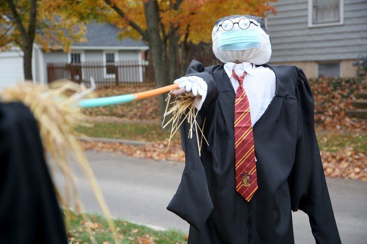 PHOTOS: ‘I’ll take murder hornets for $200 Alex,’ Oakwood’s Scarecrow Row displays creative Halloween fun