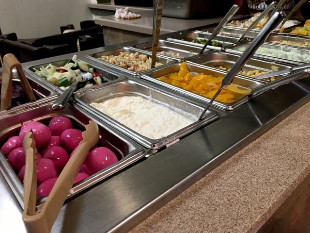 The delicious hot bar at Rob's Restaurant