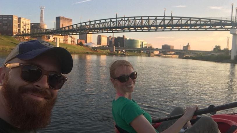 Arch Grieve, a mediation specialist at the Dayton Mediation Center, is the new chair of the Dayton Sister City Committee and is vice president of the Dayton Council on World Affairs. He is pictured kayaking with his wife, Amanda.