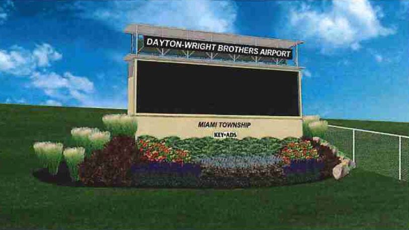 This illustration shows the concept of the digital billboard Key Ads wants to construct at Dayton-Wright Brothers Airport. CONTRIBUTED