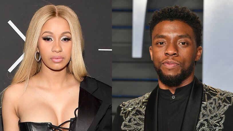 Cardi B (L) and Chadwick Boseman will be on the April 7 episode of "Saturday Night Live." (Matt Winkelmeyer/Getty Images for GQ, Dia Dipasupil/Getty Images)