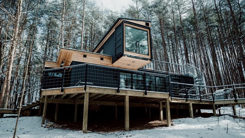 The Box Hop is a family getaway and rental cabin refurbished from shipping containers. The luxury Airbnb features a full kitchen, 2 bathrooms, 3 bedrooms and sleeps 8. A gas fireplace, rooftop patio and six-person hot tub are among other amenities. CONTRIBUTED