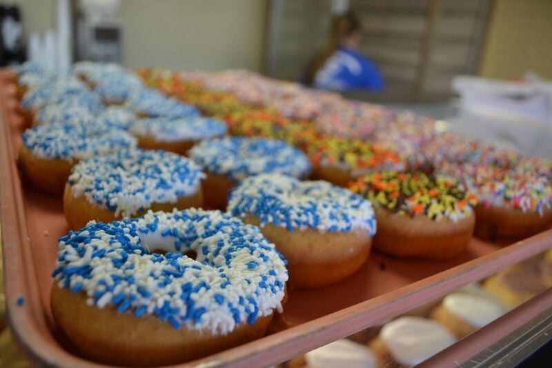 Some of the offerings from The Donut Haus in Springboro.  Staff photo by Mark Fisher