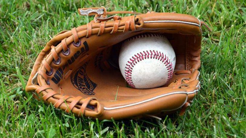Stock photo of a baseball glove and ball.
