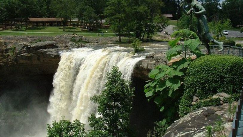 Noccalula Falls in Gadsden, Alabama, where 18-year-old Lacey Head died on May 7 when she lost her balance and fell into the swiftly moving water.