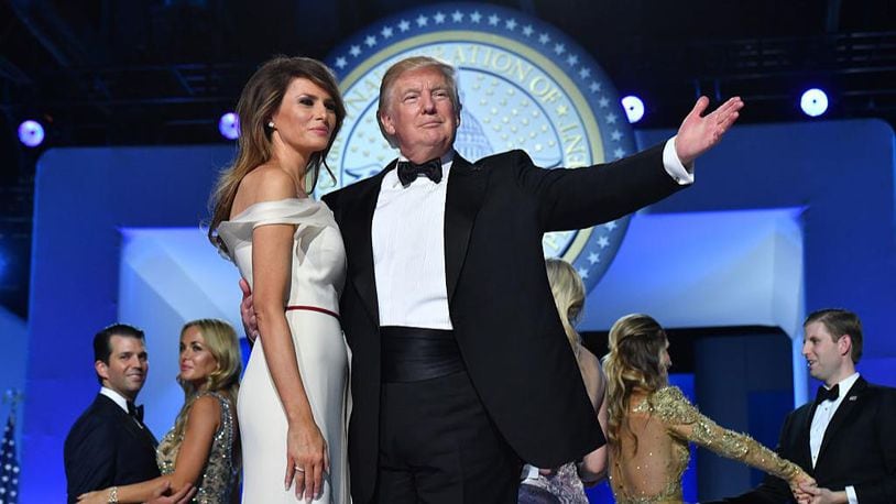 President Donald Trump and First Lady Melania Trump dance at the Freedom Ball on January 20, 2017 in Washington, D.C. The Trumps attend a series of balls capping off his Inauguration day festivities.