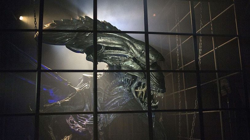 A photo taken on September 12, 2014 shows the "Alien Queen", the robot monster of the "Alien" science fiction movies, visible after a year of restoration at the "Miniature and Cinema" museum in Lyon, southeastern France.