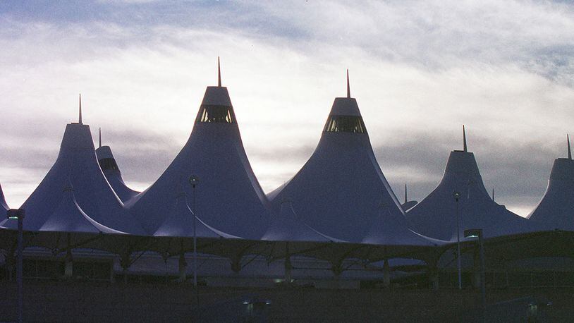 An exterior view of the Denver International Airport is visible June 17, 2001 in Denver.
