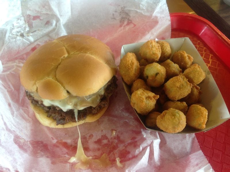 The Mushroom and Swiss Burger at Benjamin's The Burger Master is $3.99. (Staff photo by Amelia Robinson)