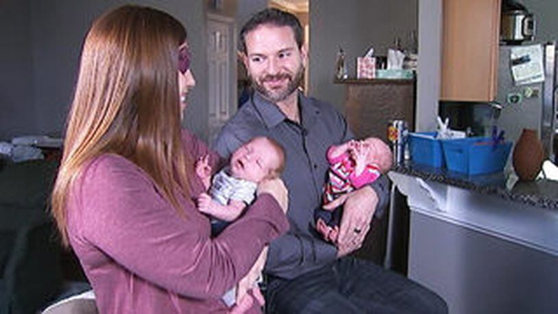 Jessica Boesmiller, who suffered from a rare eye cancer, recently gave birth. (Photo: WSOCTV.com)