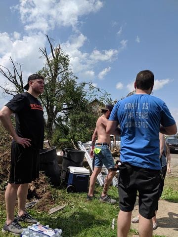 Photos: Community rallies around Dayton restaurant owner after son’s death, tornado